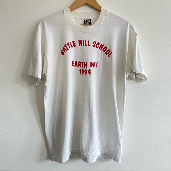 Vintage 90’s School “Earth Day 1994” Best Fruit of the Loom Black Tag Sz XL - Picture 2 of 10